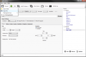 Handbrake 1st screen